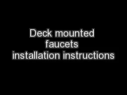 Deck mounted faucets installation instructions