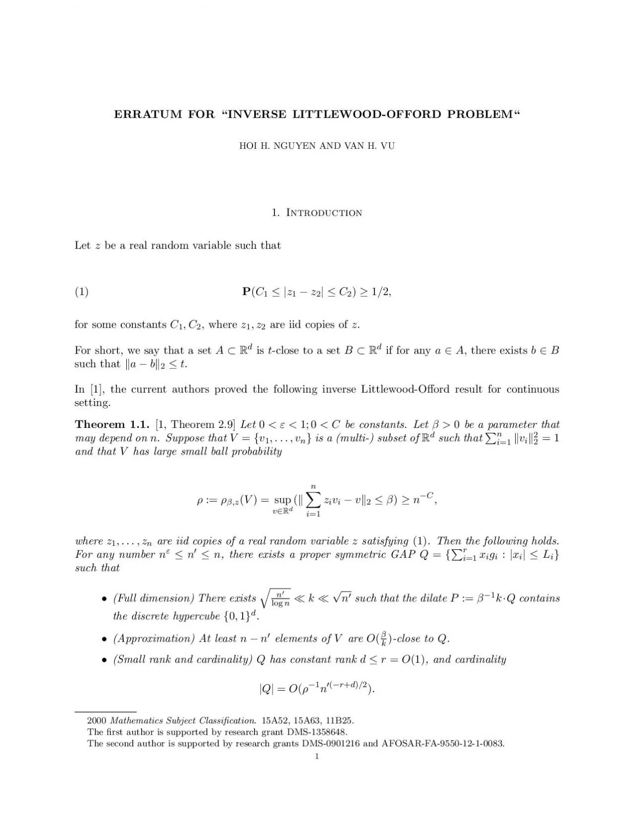 PDF-2HOIHNGUYENANDVANHVU15SmallgeneratorsThereisanonzerointegerpOp