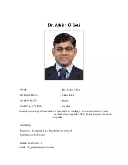 Dr Ashish G Goti