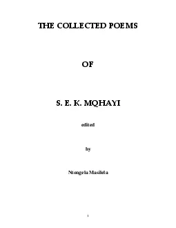 1THE COLLECTED POEMS     S E K MQHAYI   Ntongela Masilela