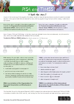 PISA and TIMSS