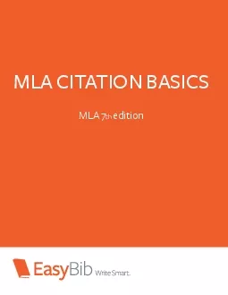 MLA CITATION BASICS