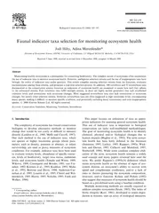 Faunal indicator taxa selection for monitoring ecosyst