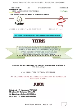 Diagnostic et Pronostic du Cancer de lOvaire  lHOMEL et  la CUGO de Co