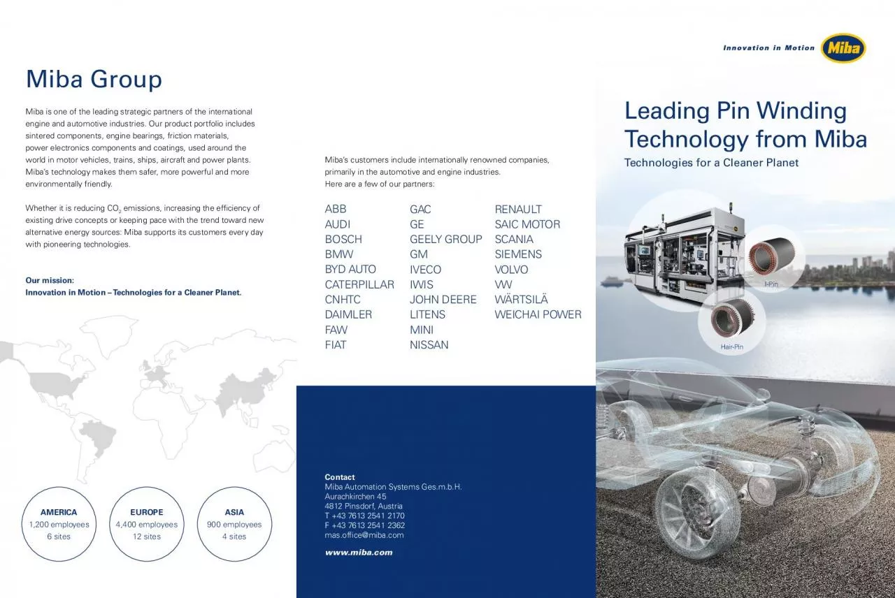 PDF-engine and automotive industries Our product portfolio includes power