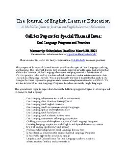 The Journal of English Learner Education