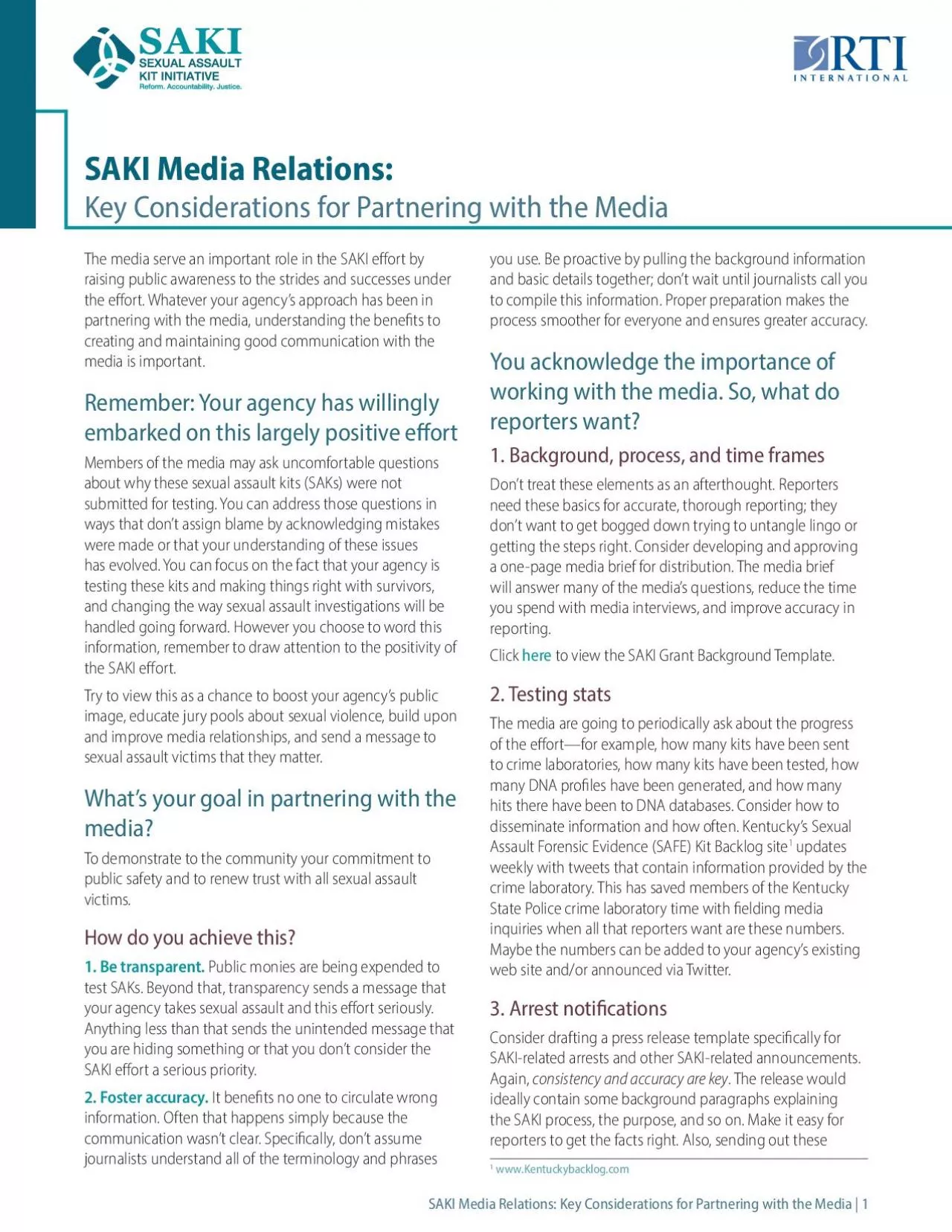 PDF-SAKI Media Relations Key Considerations for Partnering with the Media