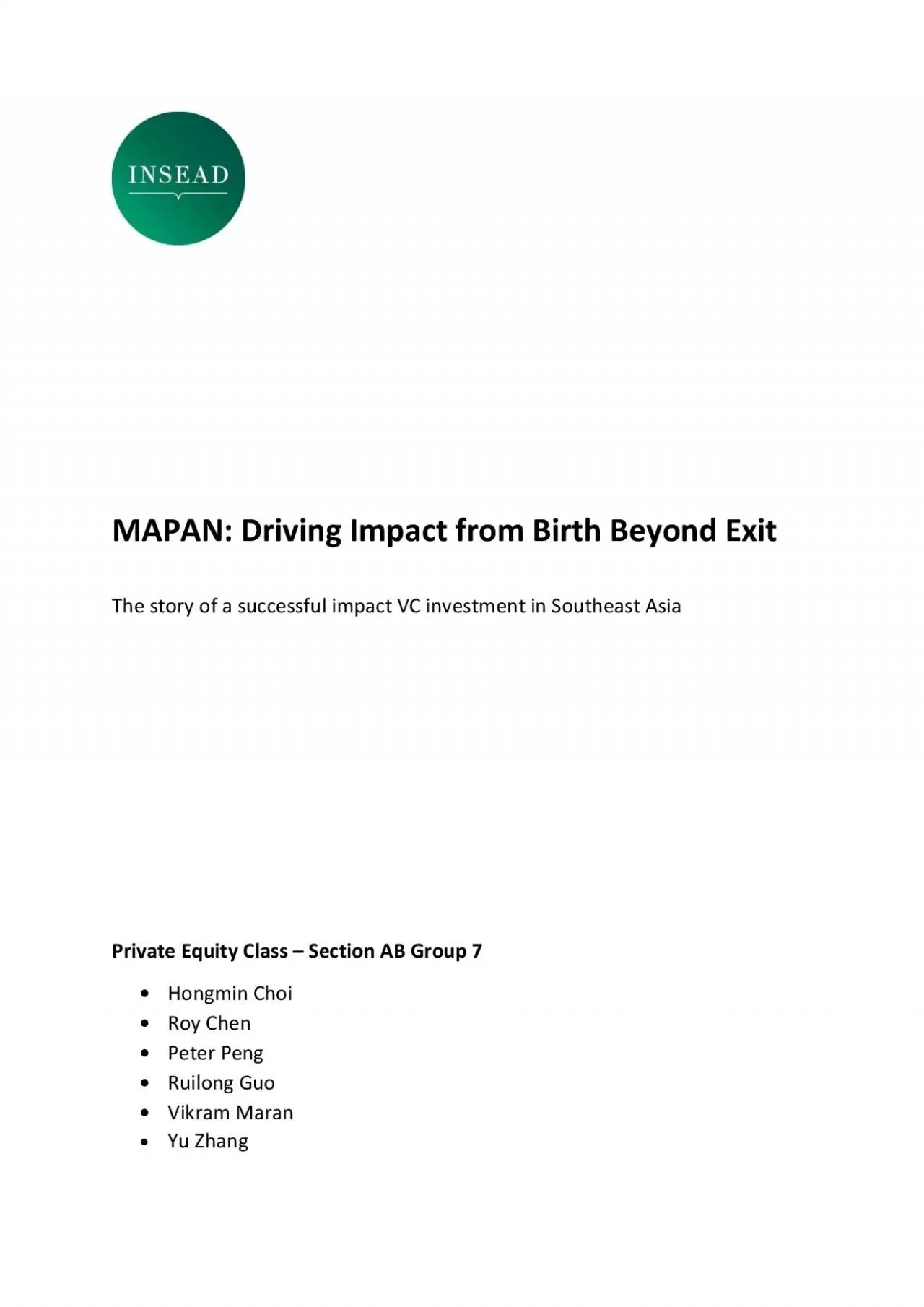 PDF-MAPAN Driving Impact from Birth Beyond Exit