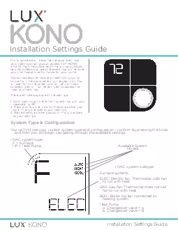 Installation Settings Guide