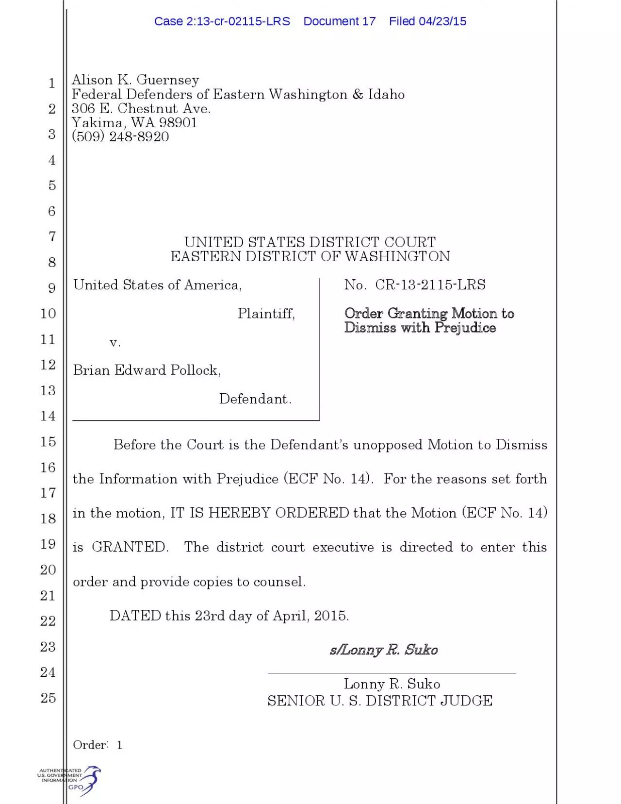 PDF-Case 213cr02115LRS Document 17 Filed 042315