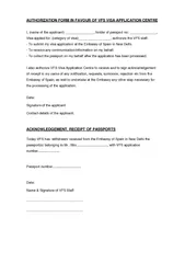 AUTHORIZATION FORM IN FAVOUR OF VFS VISA APPLICATION C