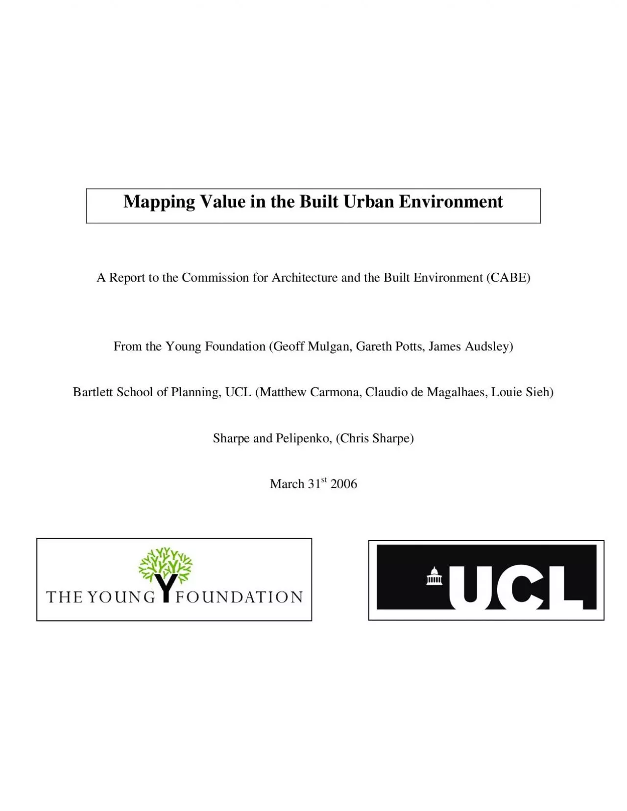 PDF-Mapping Value in the Built Urban Environment