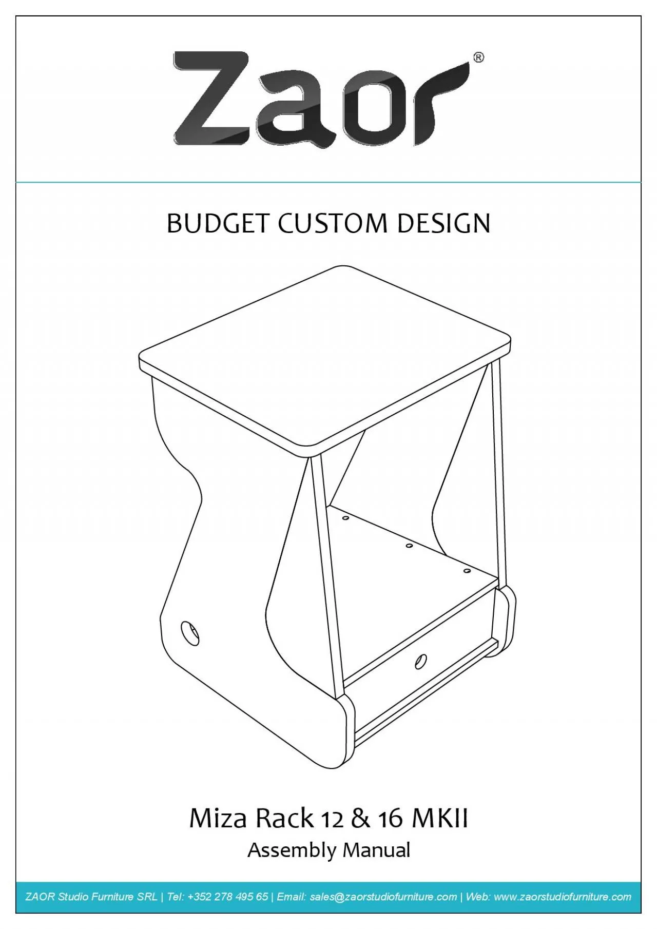 PDF-ZAOR Studio Furniture SRL Tel 352 278 495 65 Email saleszaorstudiofu