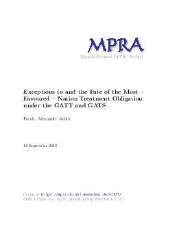 Munich Personal RePEc Archive Exceptions to and the Fa