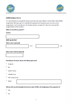 CONI Feedback Form