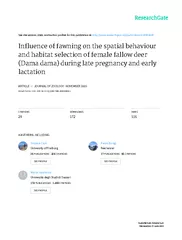 Influence of fawning on the spatial behaviour and habi