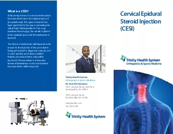 Cervical EpiduralSteroid InjectionCESI