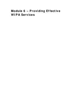 Module 6 Providing Effective WIPA Services