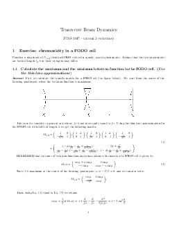 TransverseBeamDynamicsJUAS2017tutorial3solutions1Exercisechromaticity