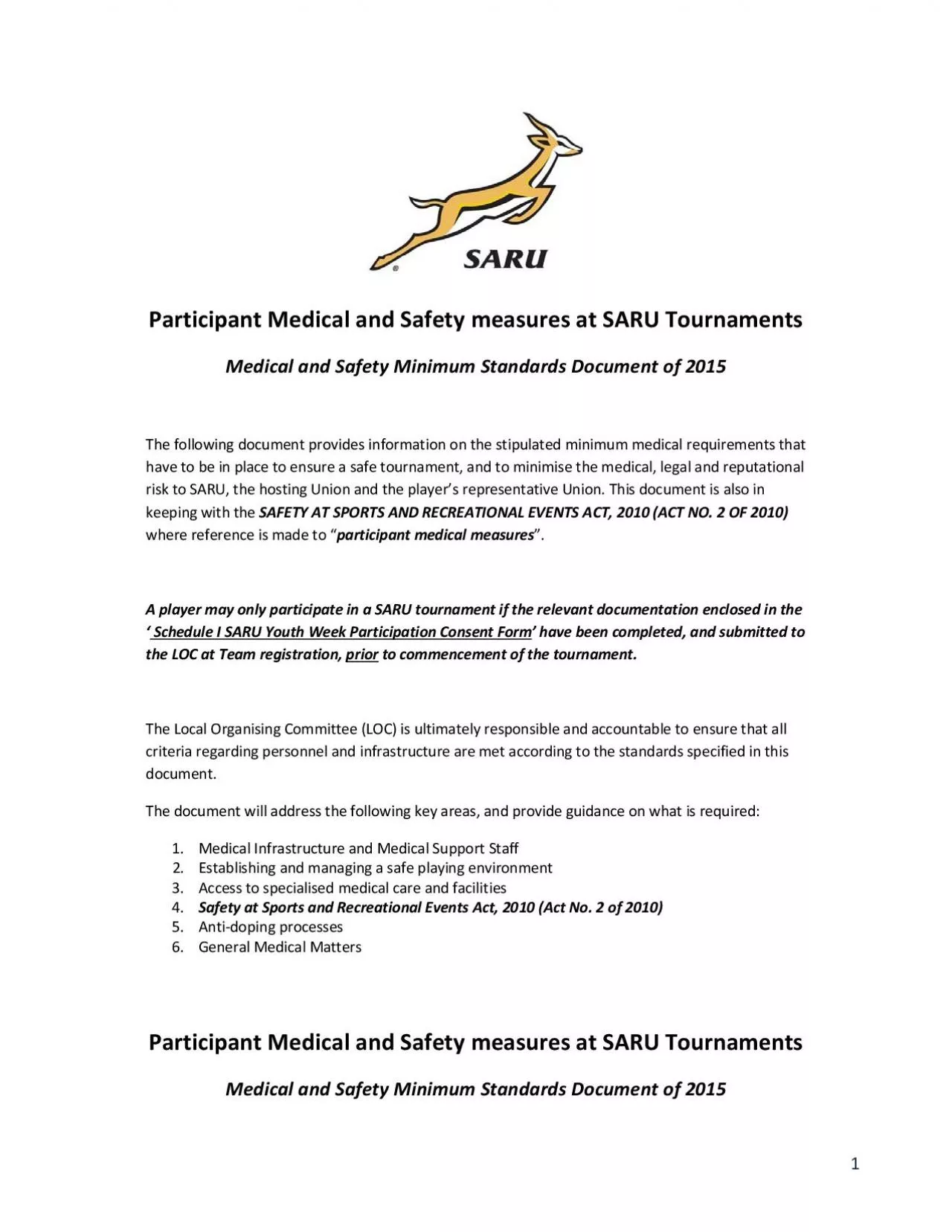 PDF-MedicalandSafetymeasuresSARUMedicalSafetyMinimumStandardsDocument