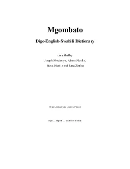 Digo  English  Swahili Dictionary  Mgombato DigoEnglishSwahili Dicti