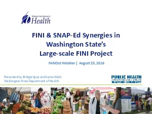 FINI  SNAPEd Synergies in Washington States Largescale FINI Project