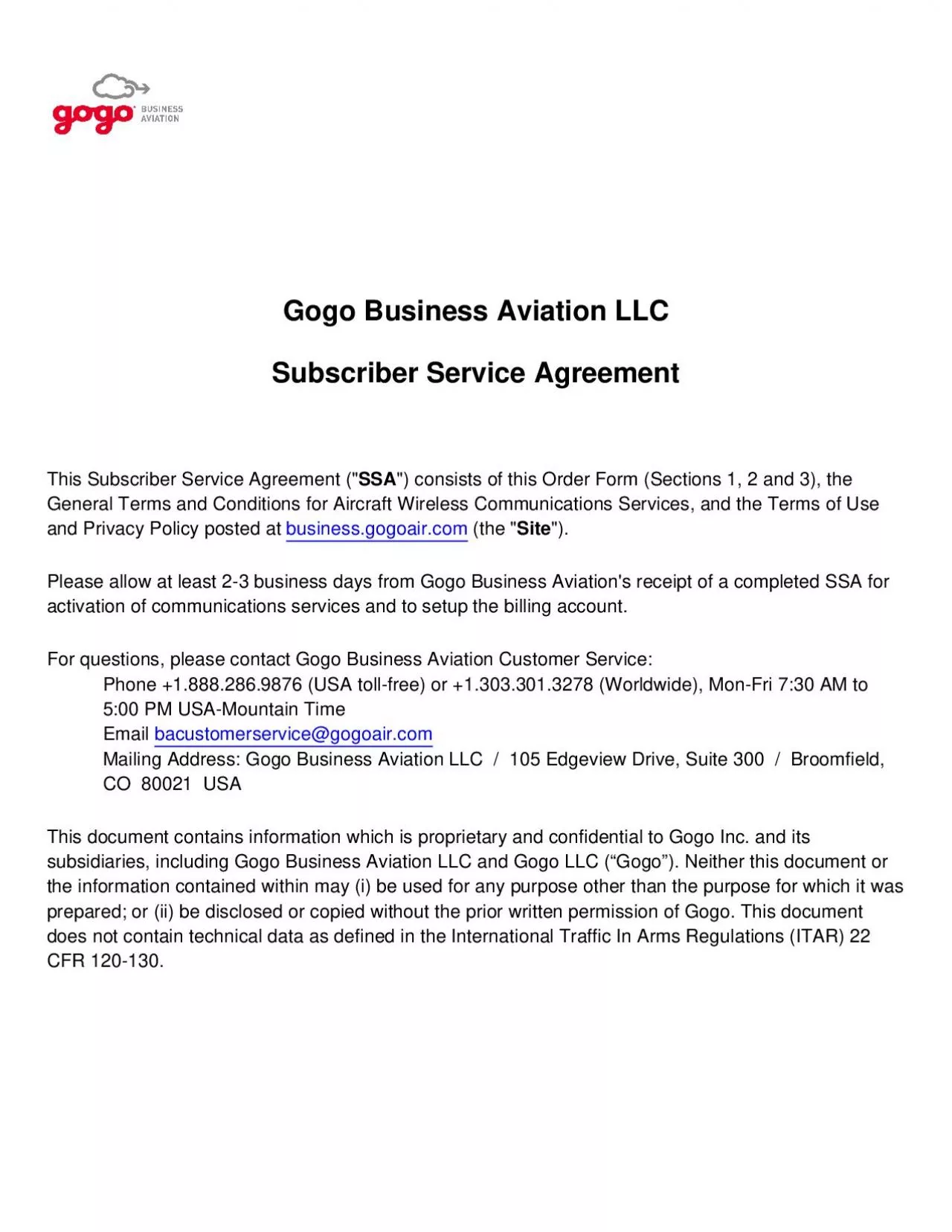 PDF-Gogo Business Aviation LLC Subscriber Service Agreement This Subscribe