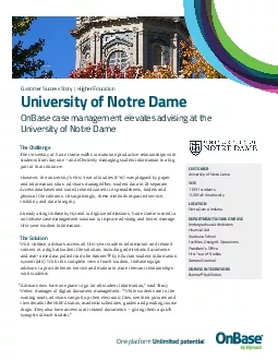 The Challenge The University o31 Notre Dame wo30ks to maintain product