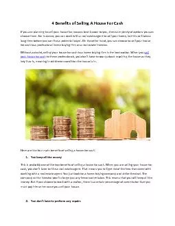 4 Benefits of Selling A House For Cash
