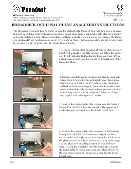 The Broadrick Occlusal Plane Analyzer  is used for analyzing the Curve