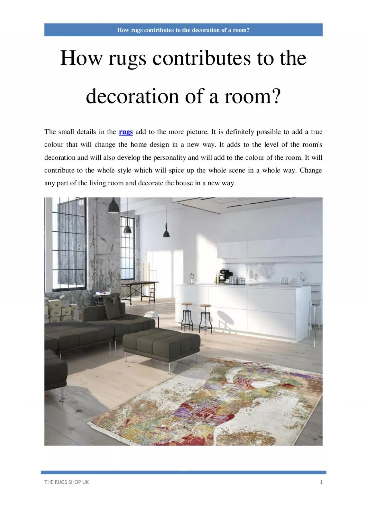 PDF-How do rugs contribute to the decoration of a room?