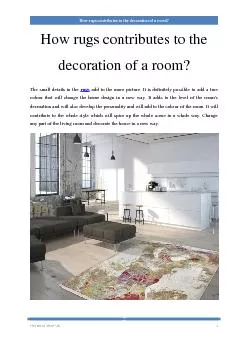 How do rugs contribute to the decoration of a room?