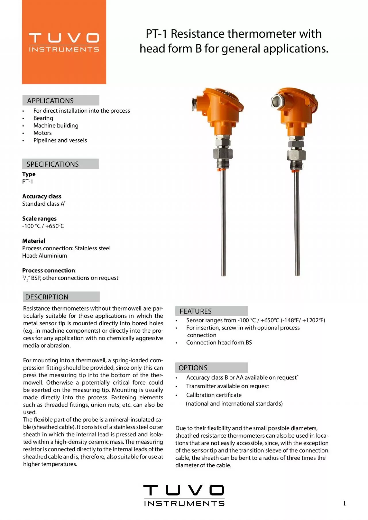 PDF-Sensor ranges from 100 C 650C 148F 1202F