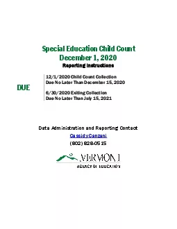 Special Education Child CountDecember 1