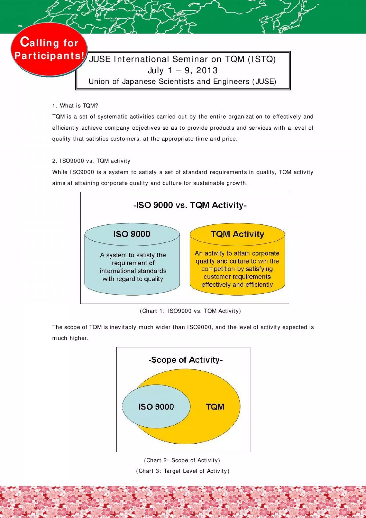 PDF-1 What is TQM TQM is a set of systematic activities carried out by the