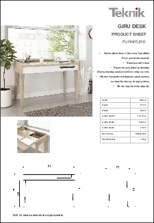 PRODUCT SHEETGIRU DESK FURNITURE NB All measurements are approximate