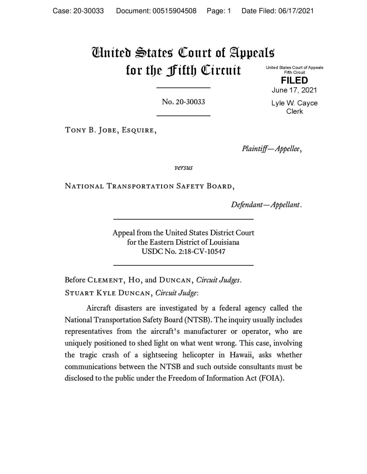 PDF-United States Court Appealsor the Fifth CircuitNo 2030033Tony B Jobe E