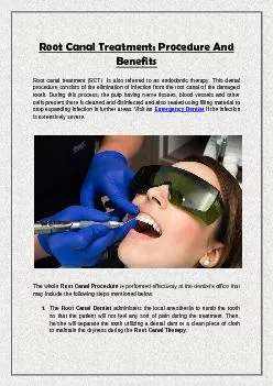 Root Canal Treatment Procedure And Benefits