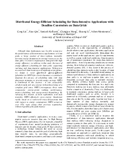 Distributed EnergyEfficient Scheduling for DataIntensive Application