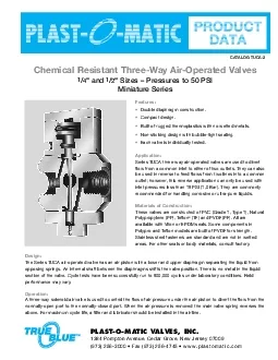 CATALOG TUCA2Chemical Resistant ThreeWay AirOperated Valves Sizes