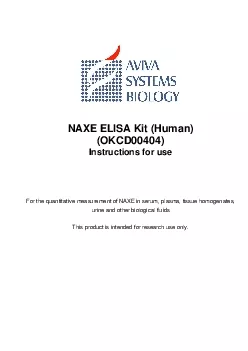 NAXE ELISA Kit Human OKCD00404 Instructions for use For the quantitati