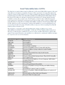 Social Vulnerability Index SoVI