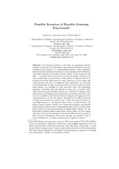 Feasible Iteration of Feasible Learning Functionals Jo