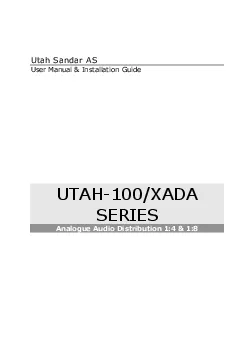 Utah Sandar AS User Manual  Installation Guide