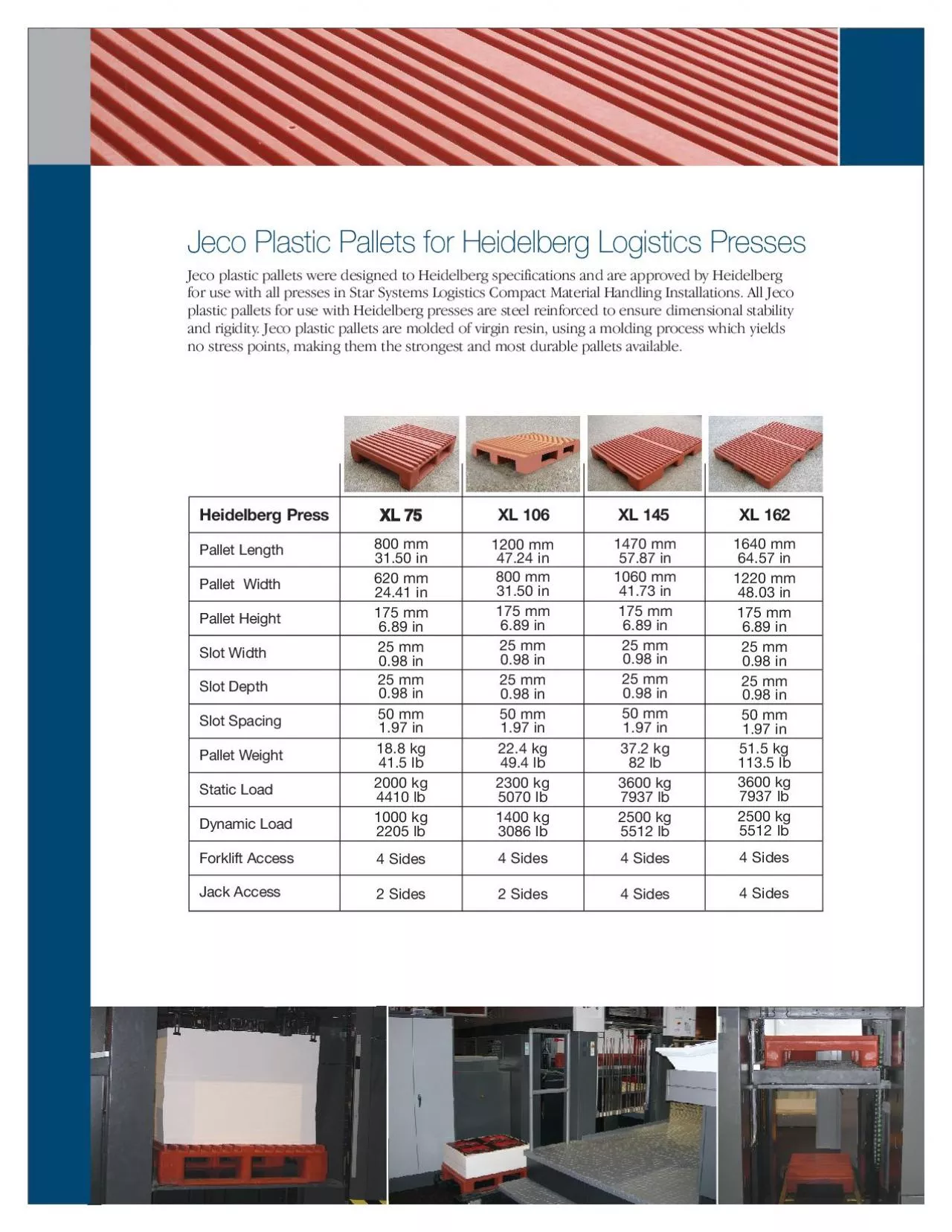 PDF-and rigidity Jeco plastic pallets are molded of virgin resin using a m