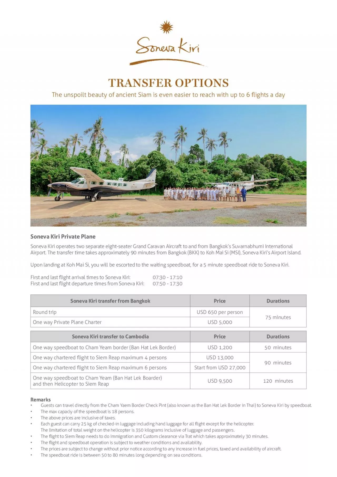 PDF-Soneva Kiri operates two separate eightseater Grand Caravan Aircraft