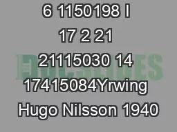 6 1150198 I 17 2 21 21115030 14 17415084Yrwing Hugo Nilsson 1940