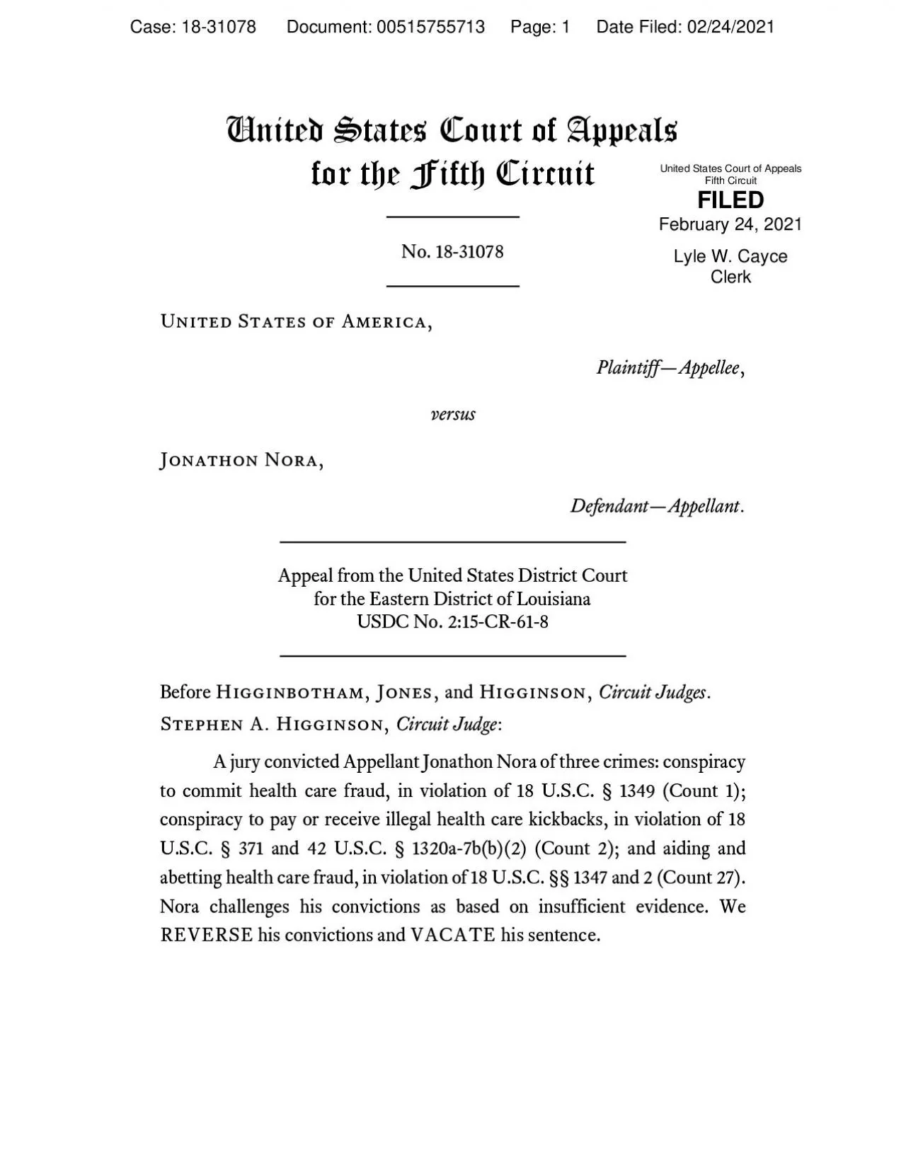 PDF-United States Court Appealsor the Fifth CircuitNo 1831078United States