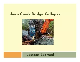 JovoCreek Bridge Collapse Lessons Learned