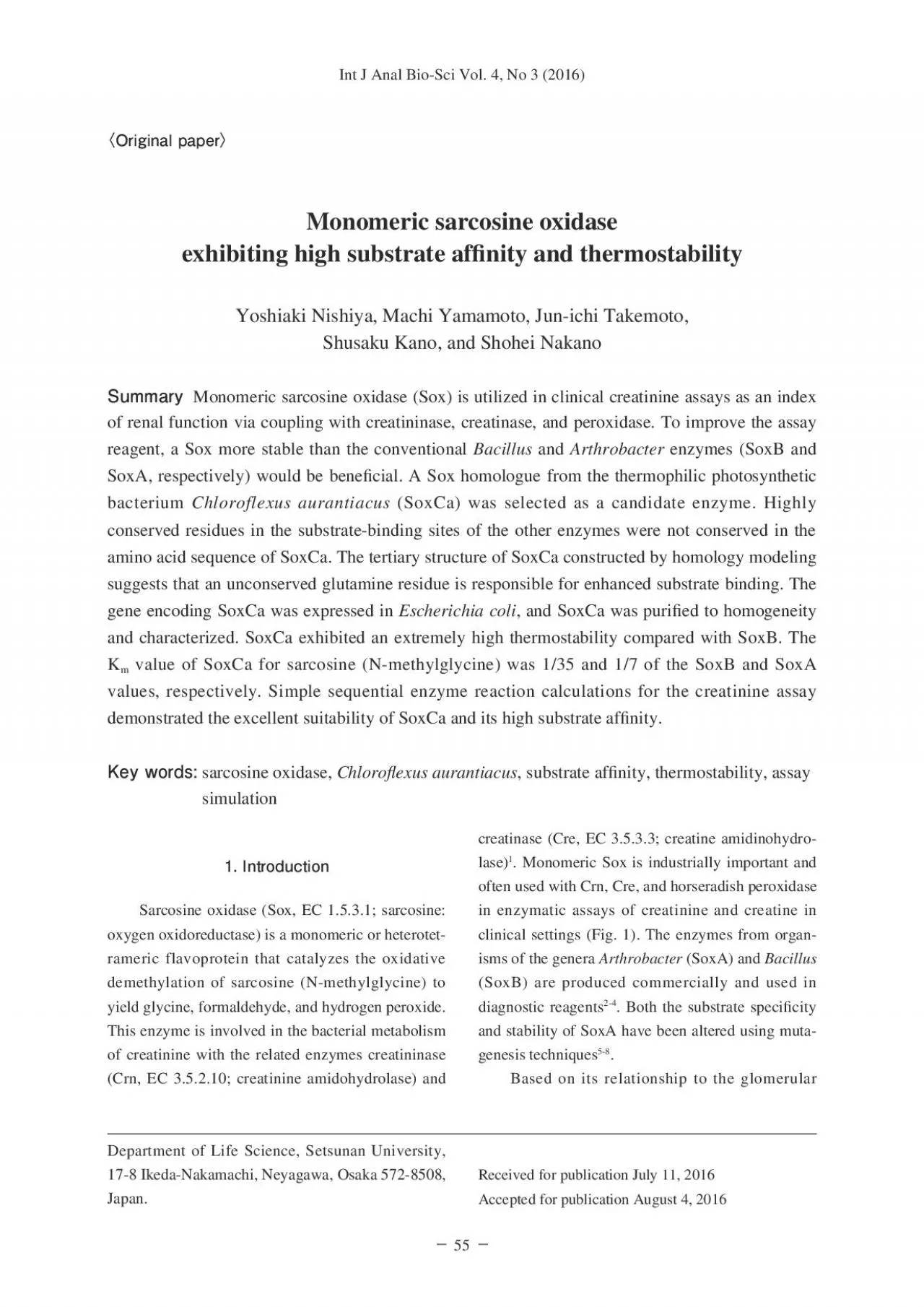 PDF-enzyme with respect to sarcosine were used in the simulations Simple s